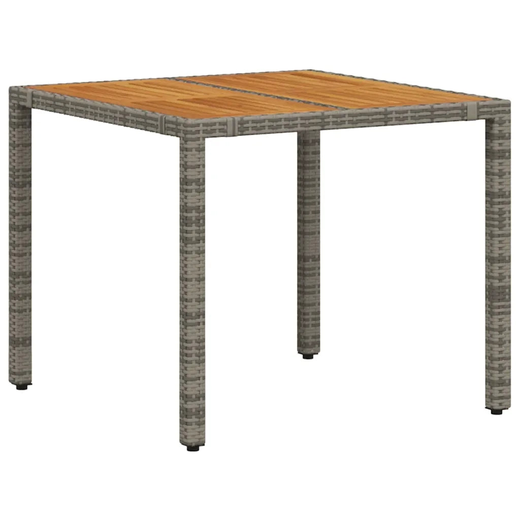 Set da Pranzo per Giardino 3 pcs Grigio e Marrone polyrattan