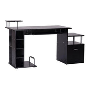 SCRIVANIA PC MODERNA CON CASSETTI IN LEGNO NERO