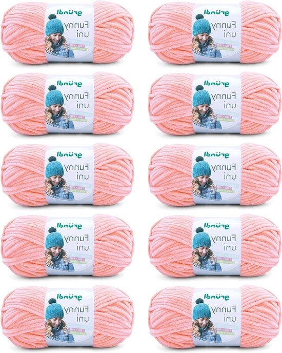 Set di fili di lana per cucire e ricamare in 100% poliestere 10 x 100 g/120 m spessore 5-6 di diametro