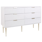 Cassettiera in MDF bianco 2 cassetti Gambe in metallo e maniglie stile classico
