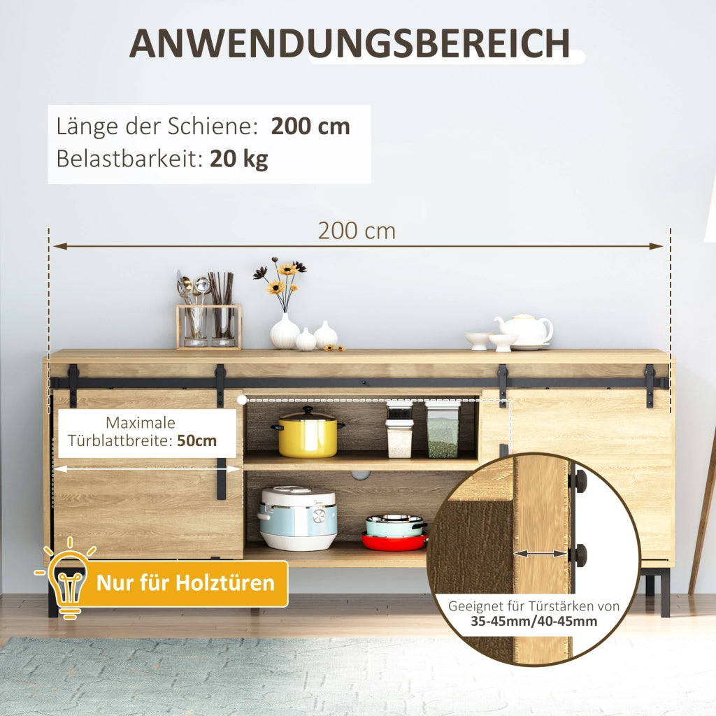 Sistema Porte Scorrevole con Guida a Pavimento ¨C Zephmum ¨C Antracite 90x51x