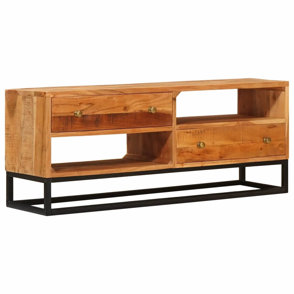 Mobile TV Naturale 110 x 30 x 44 cm Legno di Acacia Massello
