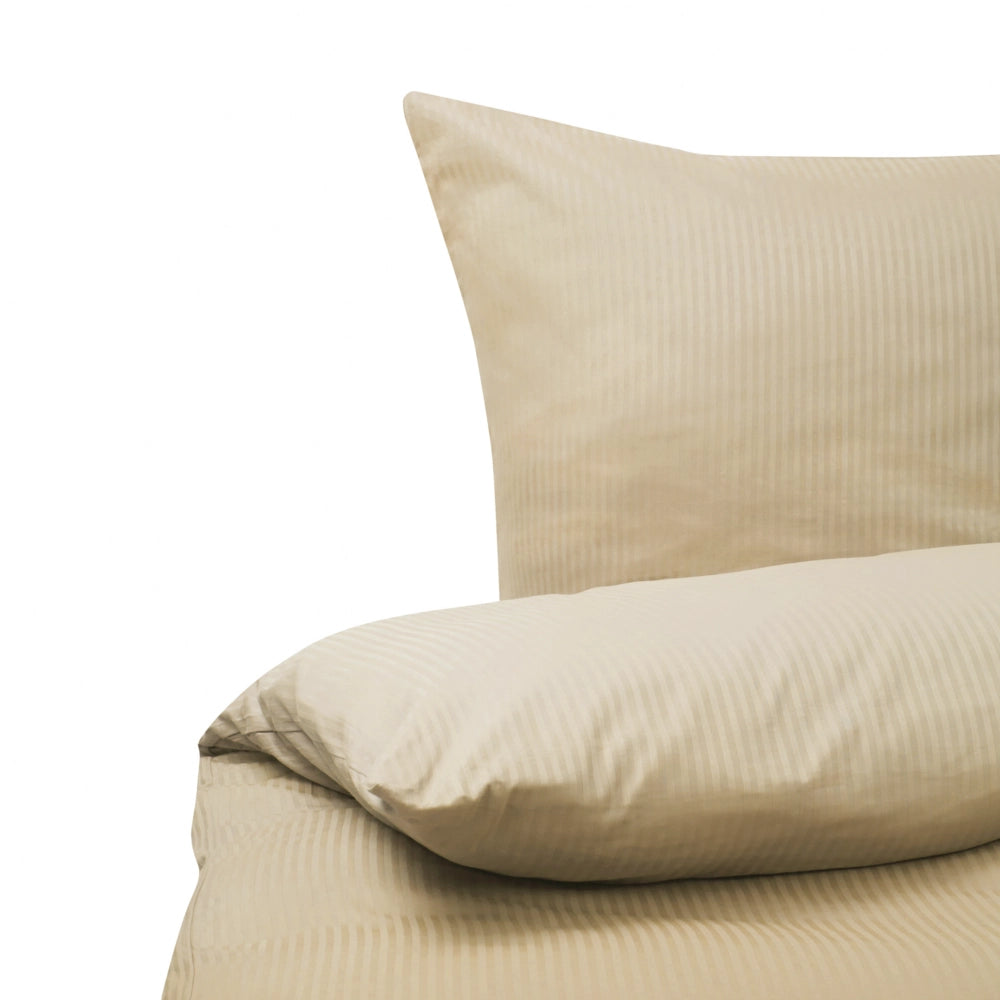 Set di biancheria da letto 155 x 200 cm in cotone a tinta unita beige