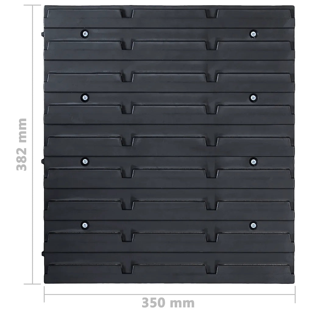 Kit Contenitori 136 pz con Pannelli a Parete Rosso e Nero CFW2283237