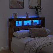 vidaXL Testiera LED Legno Antico 140x18,5x103,5 cm Legno Multistrato