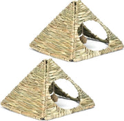 Set di due Ricoveri Fodera Flessibili Triangolari per Animali da Giardino di Paglia Matrimonio di Fieno di Giocattoli da Mordere per Conigli, Puzzolenti, Gerbili e Piccoli Animali
