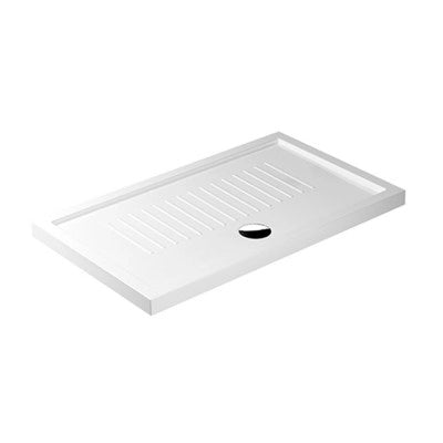Piatto doccia 80x100 H 6 rettangolare in ceramica bianca con antiscivolo
