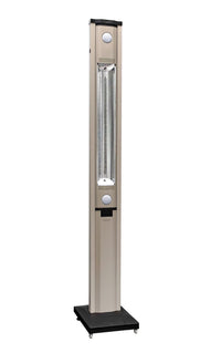 Stufa Elettrica ad infrarossi da Esterno 50x25x200 cm in Fibra di Carbonio con Luce Led Skyline Mocca Mousse