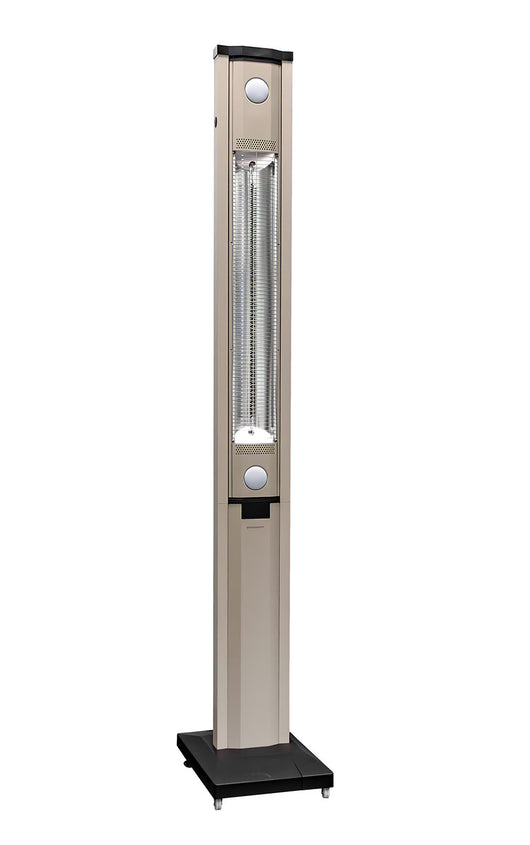 Stufa Elettrica ad infrarossi da Esterno 50x25x200 cm in Fibra di Carbonio con Luce Led Skyline Mocca Mousse