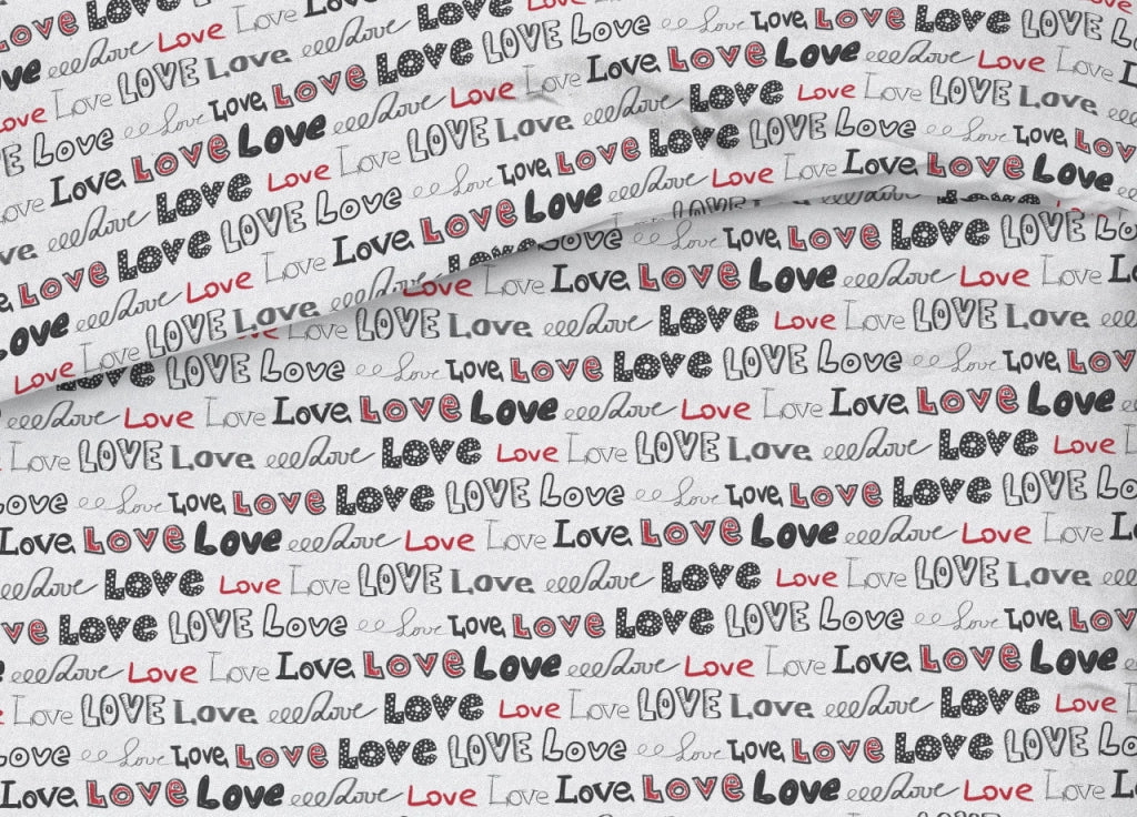 Copriletto Piquet Primavera Estate 100% Cotone Disegno Love Love Cuori - Matrimoniale - Grigio