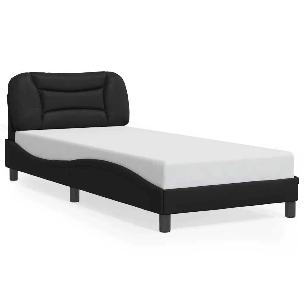 Giroletto con LED senza Materasso-Struttura Letto Hvar Nero 90x190 cm