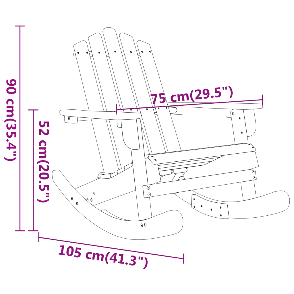 Set Salotto da Giardino Adirondack 3pz Legno Massello di Acacia 3152127