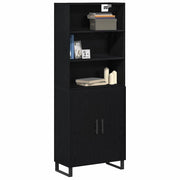 Credenza 2 pz | Madia | Buffet da pranzo | Armadio da pranzo Rovere Nero Legno multistrato