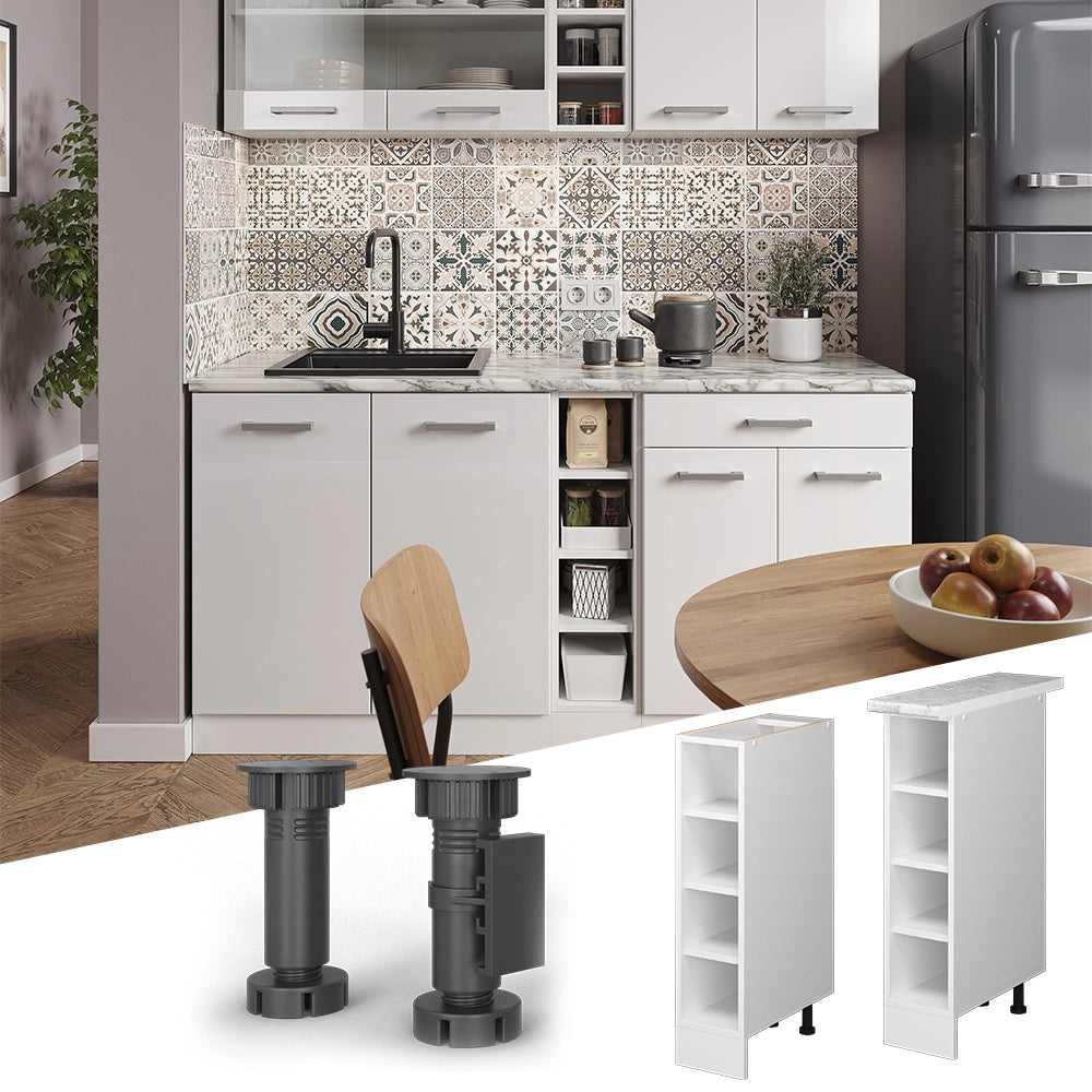 Vicco Scaffale da cucina Bianco 20 cm senza piano di lavoro
