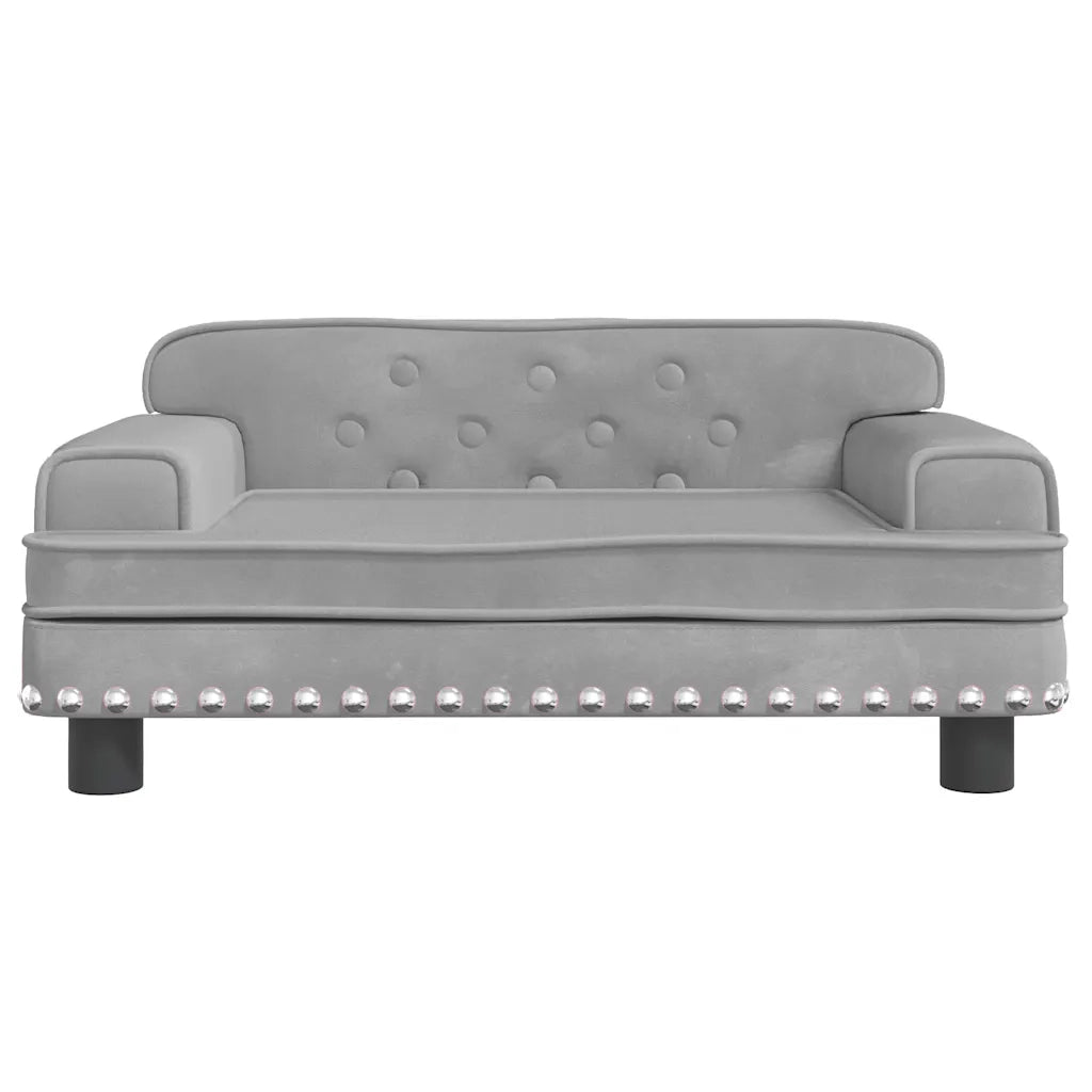 Lettino per Cani Grigio Chiaro 70x45x30 cm in Velluto 171883