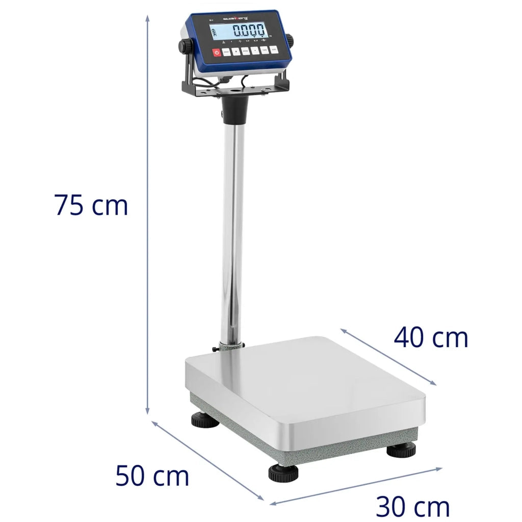 Bilancia a piattaforma professionale industriale bilancia pesapacchi 30 kg / 0,001 kg 30 x 40 cm kg/lb con schermo LCD ABS acciaio inossidabile PVC acciaio al carbonio 14_0008356