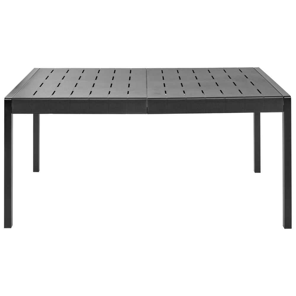 Tavolo da pranzo da giardino Telaio sintetico nero 4-6 posti resistente alle intemperie Patio esterno