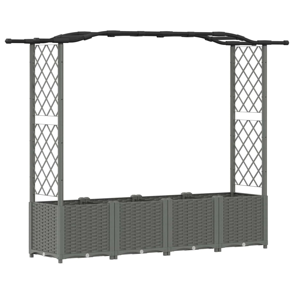 Letto Rialzato con Griglia e Tetto Grigio chiaro PP 42032580