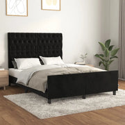 Giroletto senza Materasso Nero 140x190 cm in Velluto