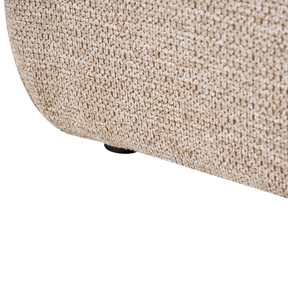 Letto matrimoniale in tessuto beige imbottita, con contenitore e panca 140x200 cm design moderno
