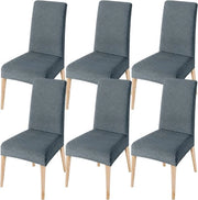 Set di copricuscini per poltrone da sala da pranzo - 6 pezzi - copricuscini estensibili - grigio