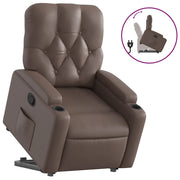 Poltrona | Sedia Relax Alzapersona Reclinabile Marrone in Similpelle