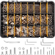 Set di viti con set di chiave a 6 facce - viti a testa piatta in acciaio inossidabile M2 M3 M4 e M5 - scatola di conservazione - set di viti, bulloni e rivetti per DIY e riparazione di macchinari