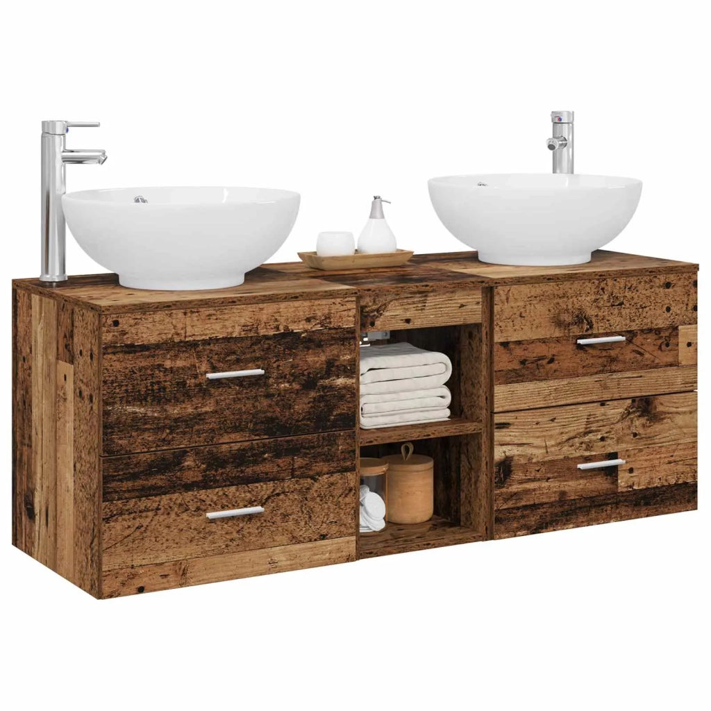 Set di mobili per il bagno 3 pz Legno antico 3405905