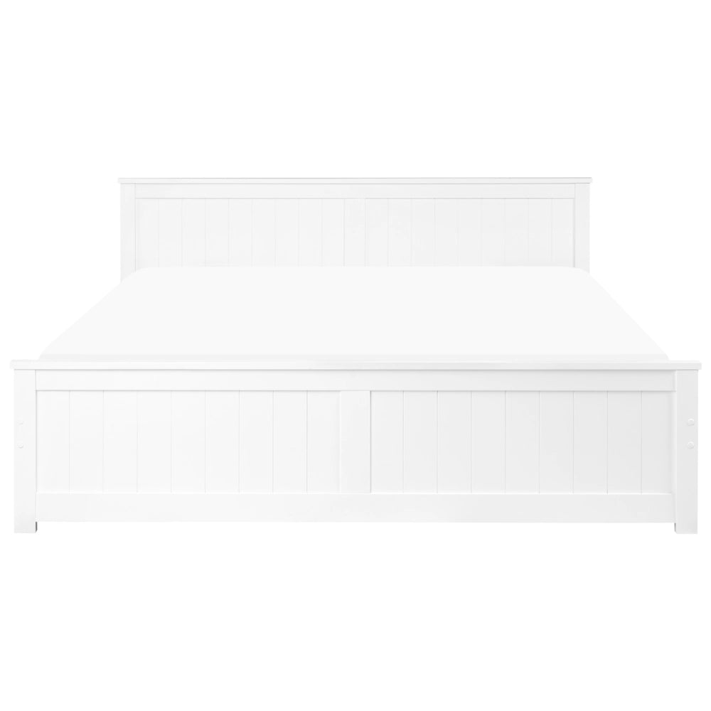 Letto matrimoniale in legno di Pino Bianco con testiera 180 x 200 cm stile minimalista