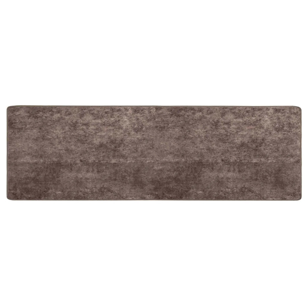 Runner Tappeto MARSA Grigio 100 x 350 cm Poliestere e PVC