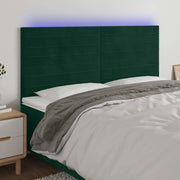 Testiera a LED Verde Scuro 200x5x118/128 cm in Velluto