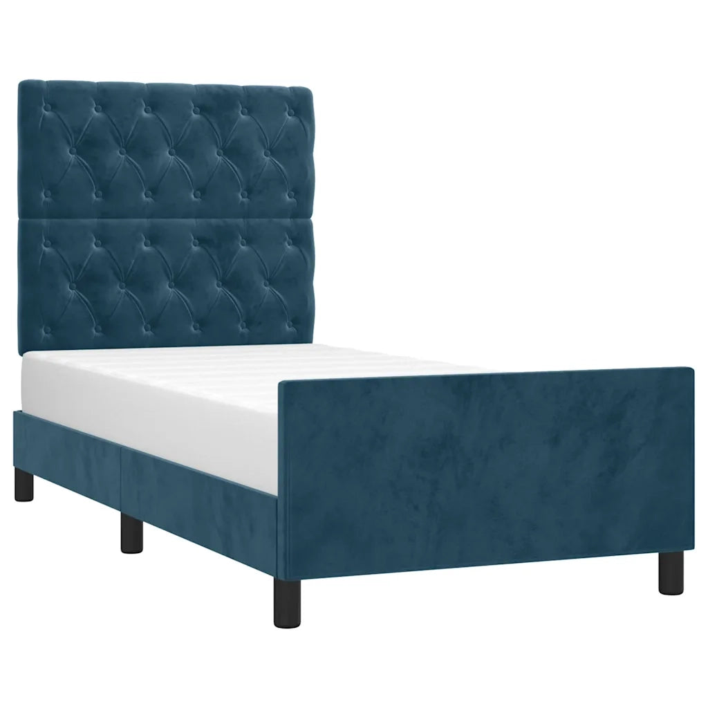Giroletto senza Materasso-Struttura Letto Blu Scuro 80x200 cm in Velluto 918242