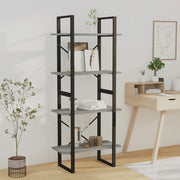 Libreria 4 Ripiani-Scaffale per Libri-Mobile di Stoccaggio Grigio Sonoma 60x30x140 cm Legno Multistrato