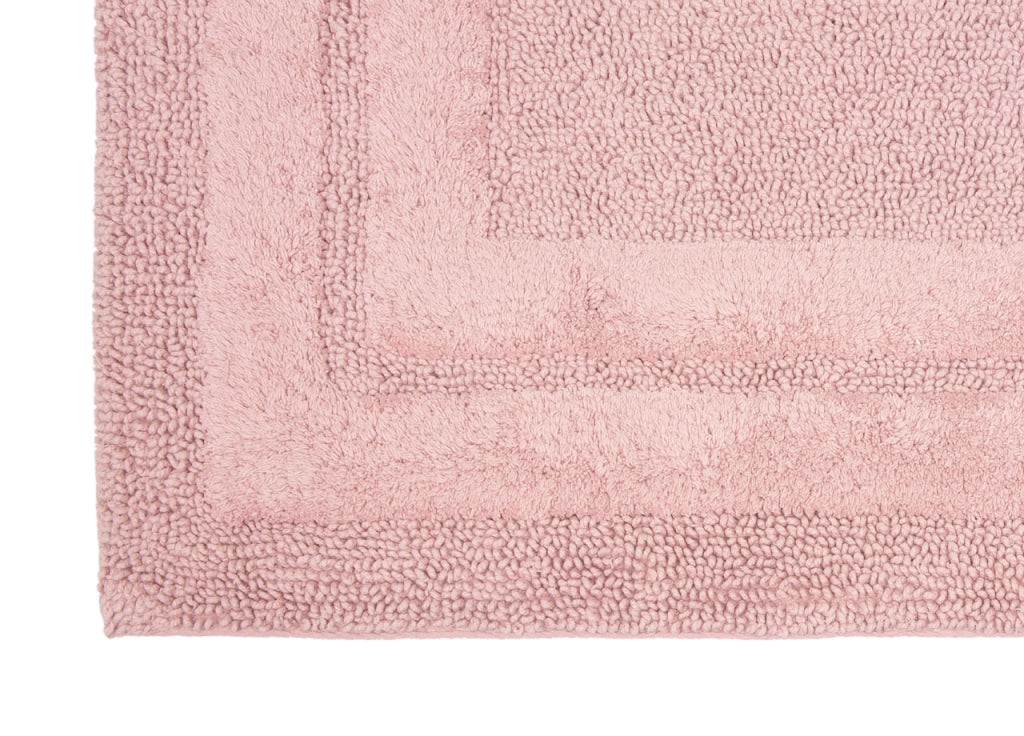 Tappeto Casa Bagno Cotone Spugna Morbida Tinta Unita Antiscivolo Sirio Rosa - 50x80 - Rosa