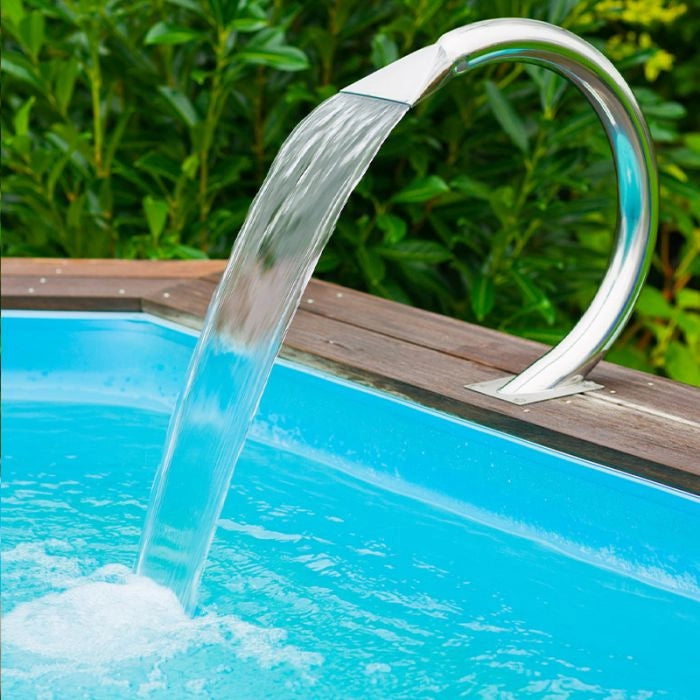 Cascata curva MAMBA SHOWER in acciaio Inox 316L per piscina