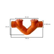 Sifone firenze orizzontale in pvc  (2 Tappi) : Diametro - 140