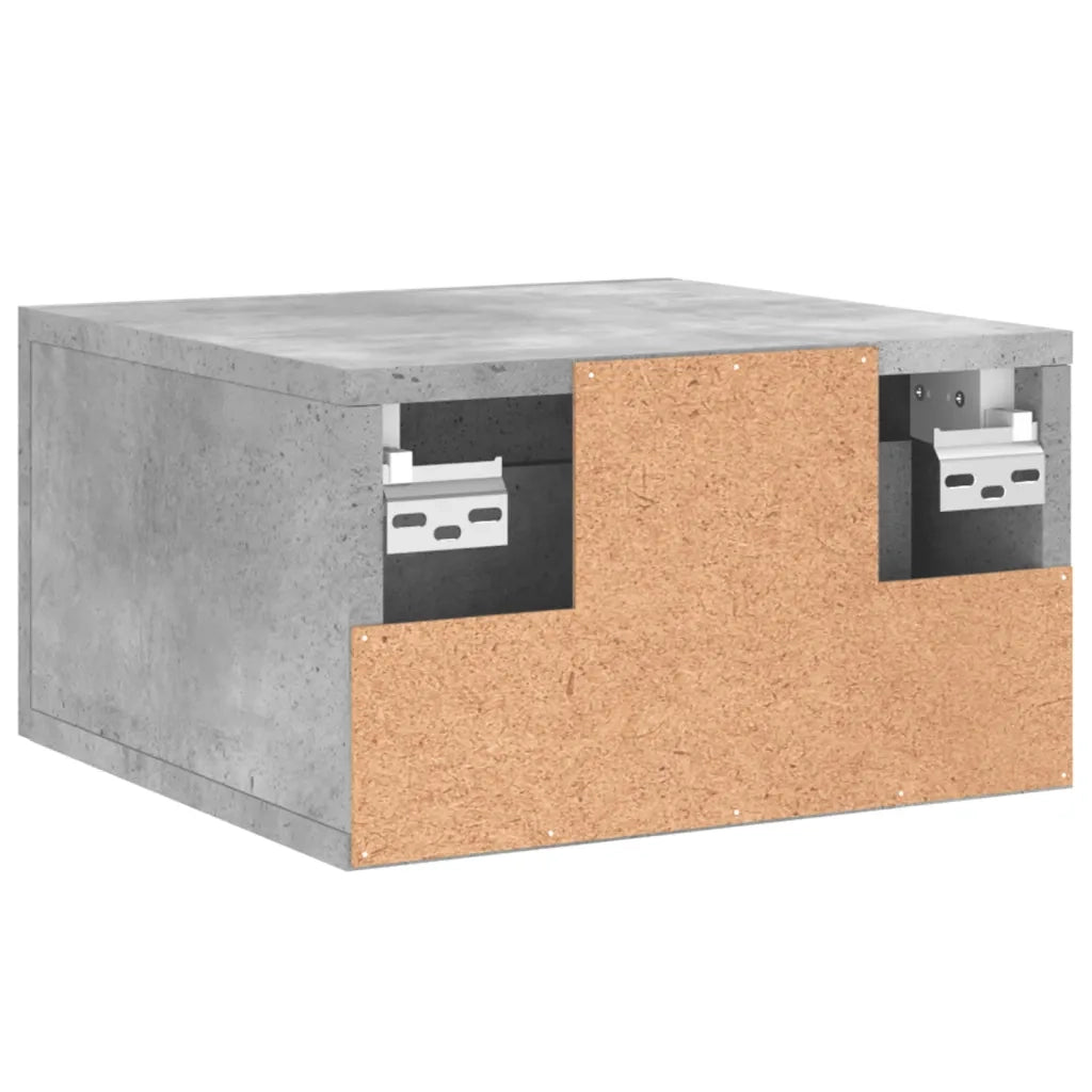 Comodino a Muro-Tavolino da notte sospeso Grigio Cemento 35x35x20 cm 103725
