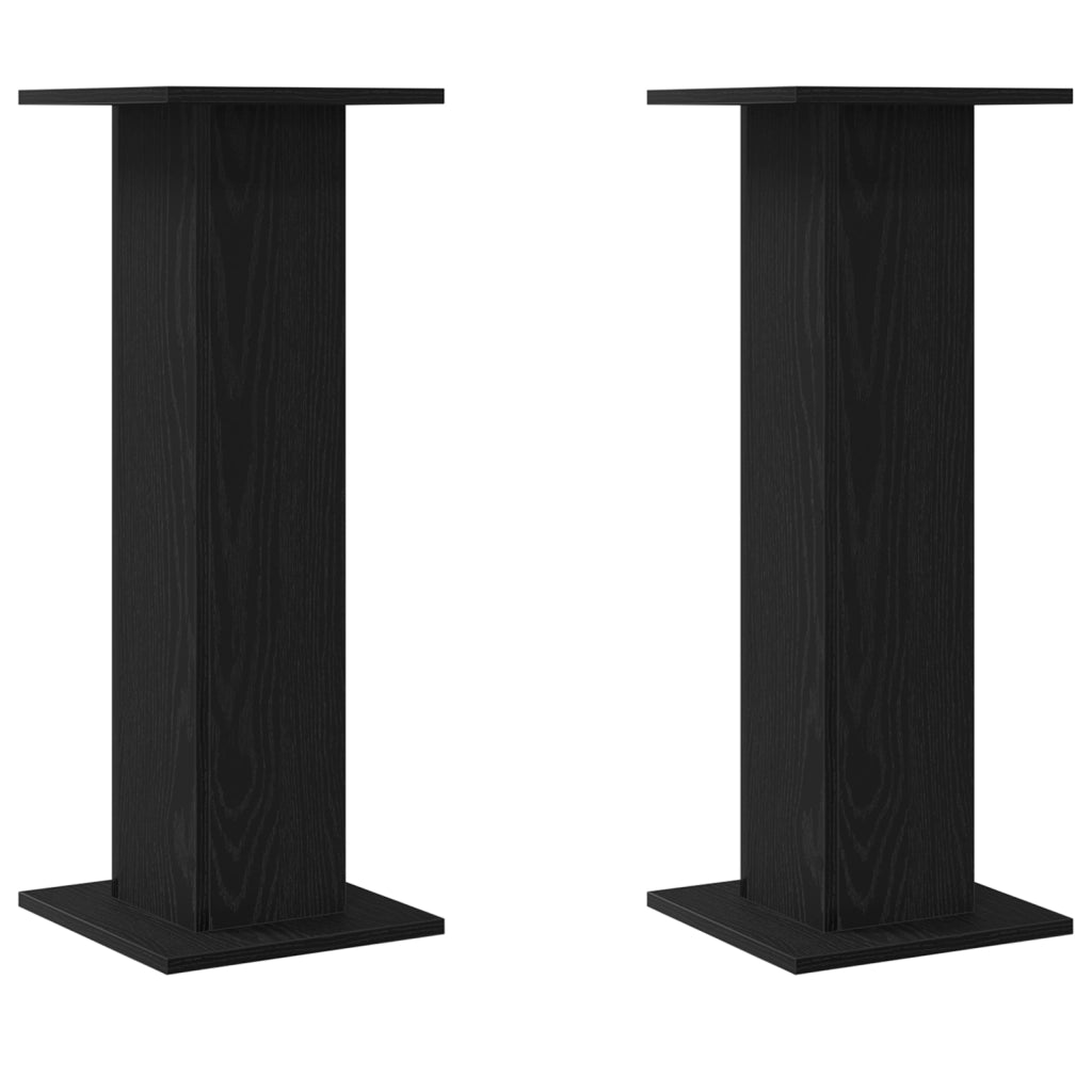 Supporti per altoparlanti  2 pz Rovere Nero 30x30x80 cm Legno ingegnerizzato
