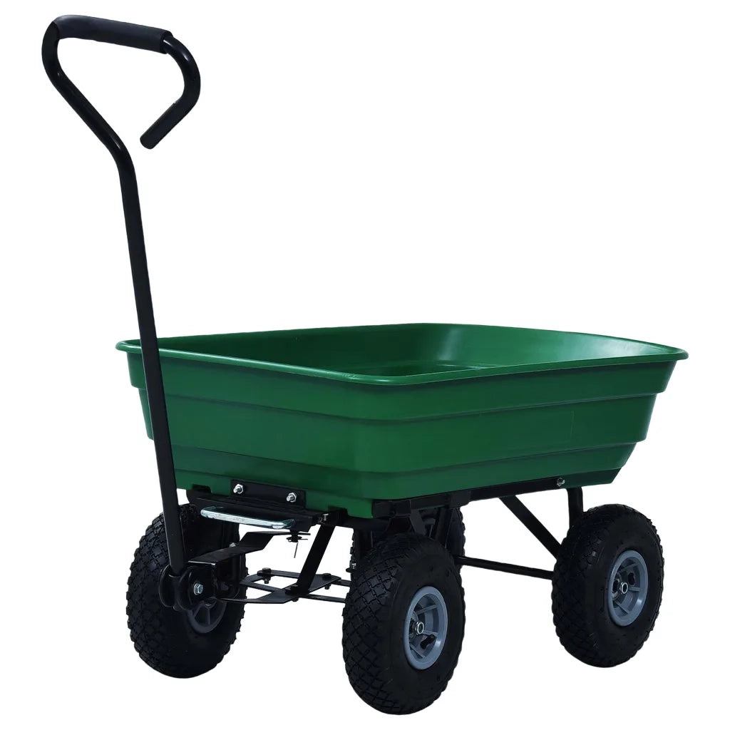 Carrello Manuale Ribaltabile da Giardino 300 kg 75 L Verde 145507