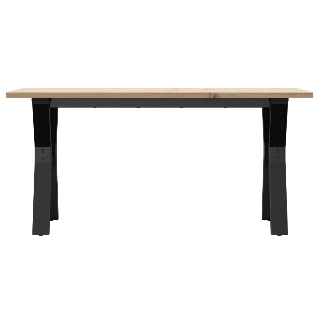 Tavolino Salotto Telaio a Y 100x50x45 cm Legno Pino e Acciaio 3282710