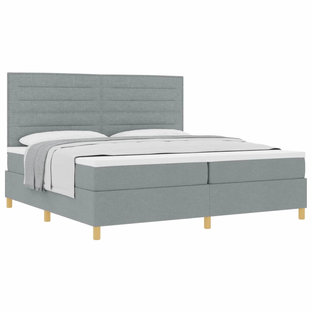 Letto a molle con materasso Grigio chiaro 200 x 200 cm Tessuto 3339567