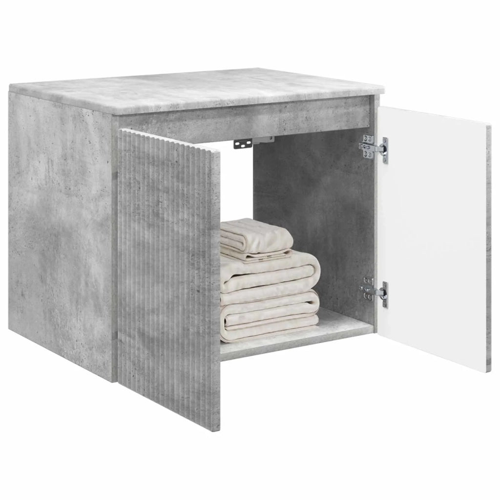 Mobiletto da Bagno a Muro Grigio Cemento 62,5 x 44,5 x 50 cm