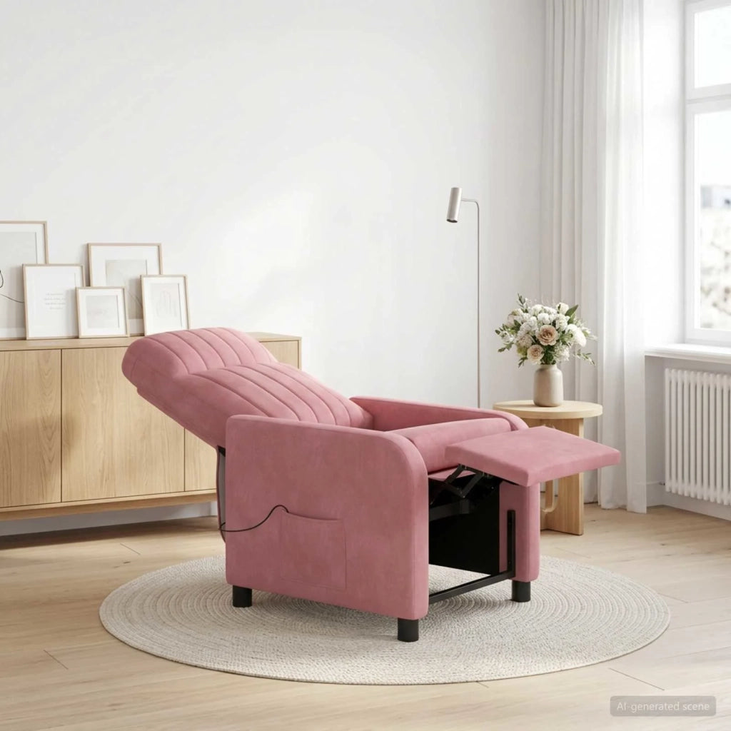 Divano Sedia-Poltrona Massaggiante Rosa Velluto (V)