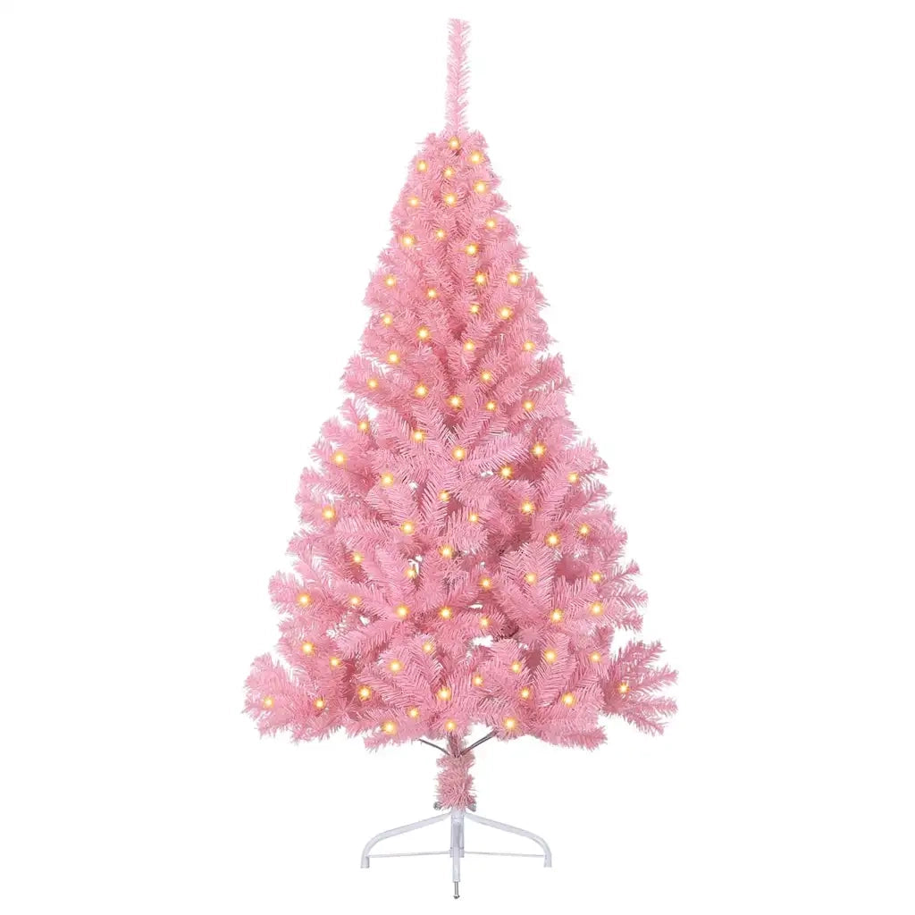 Albero di Natale artificiale con luci integrate Rosa 150 cm PVC 3397059