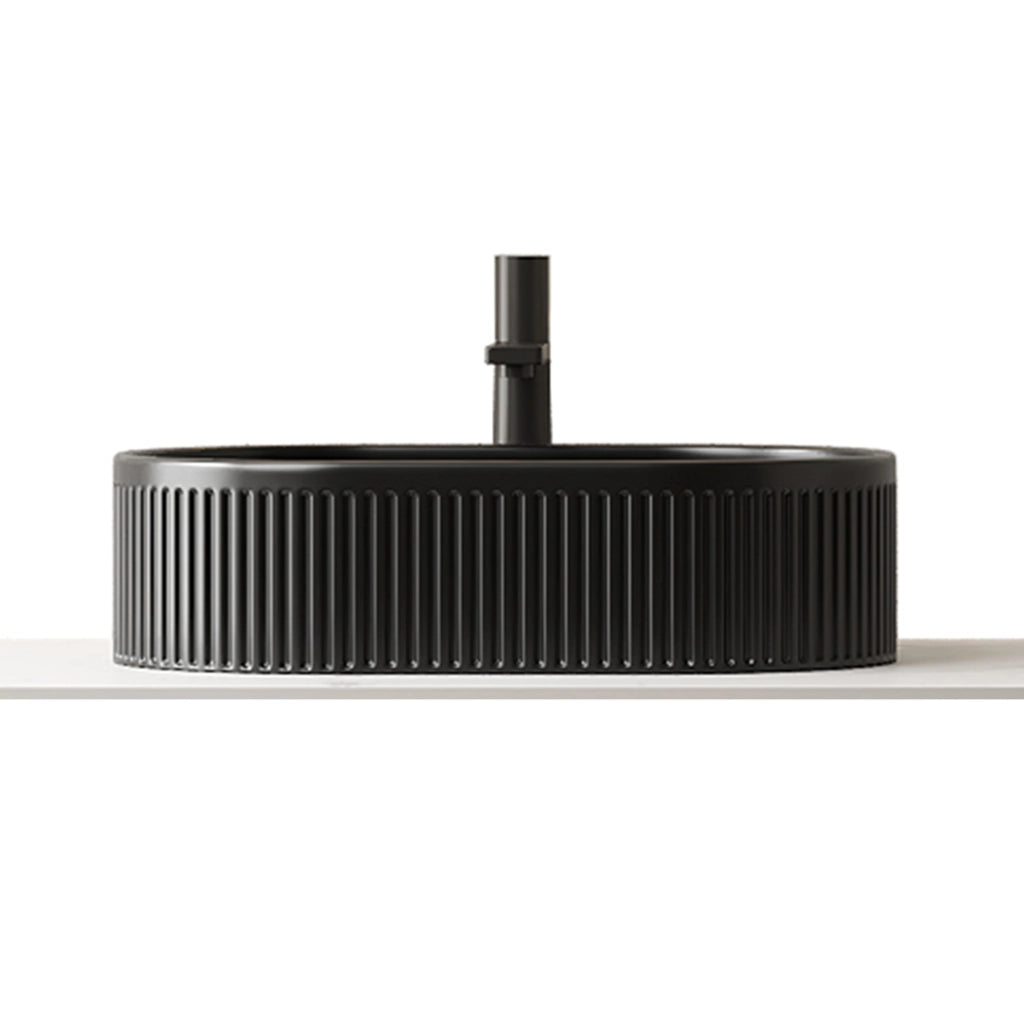 Lavabo 49 cm con motivo a righe, nero, senza rubinetto