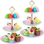 Tavolo da Dessert Portatile a 3 Livelli - Tavolo Colorato per Torta da Festa di Matrimonio Compleanno Familiare (Rondesco)