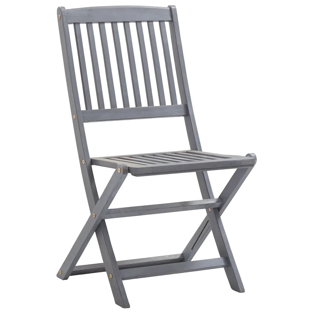 Set da Pranzo per Giardino 5 pz Legno Massello di Acacia Grigio 3057870