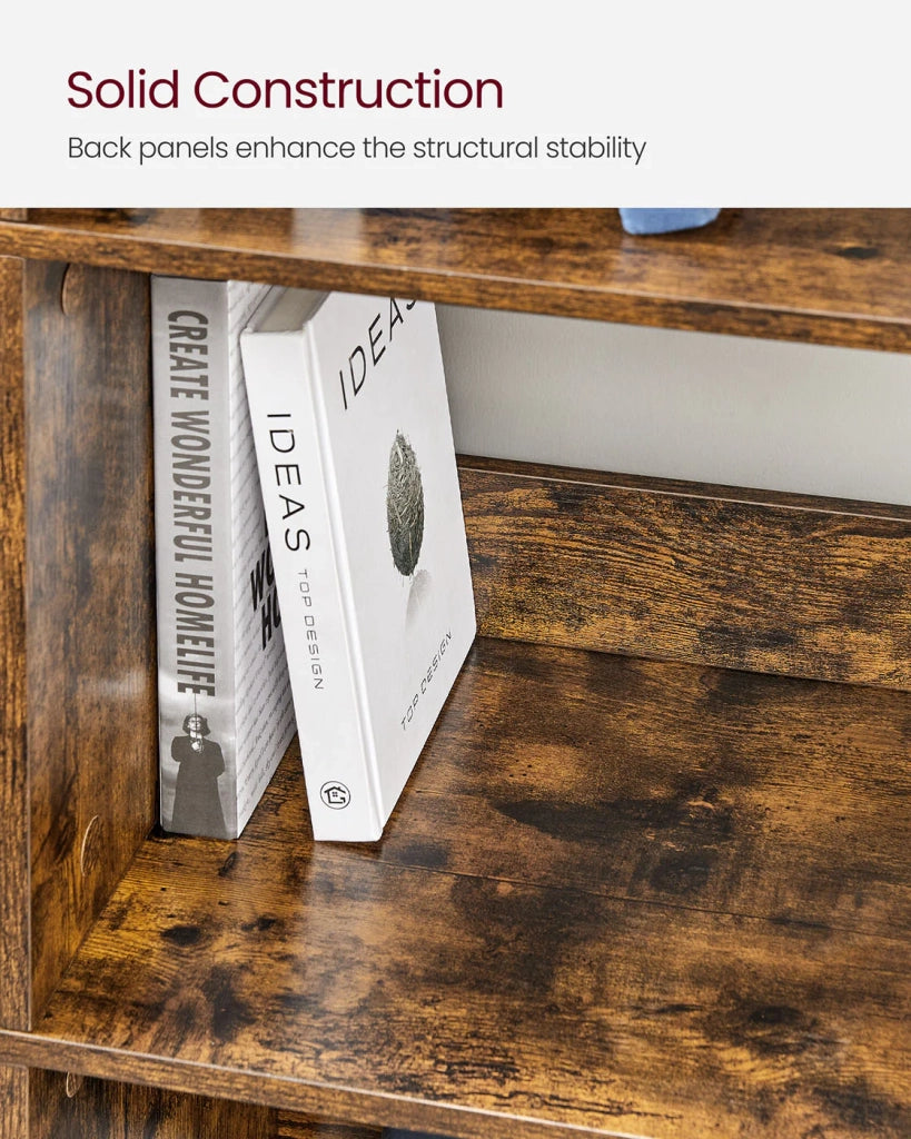 Mobile contenitore a 3 ripiani libreria in stile industriale 9 cubi per soggiorno ufficio corridoio cucina 100 x 30 x 103 cm marrone 12_0006396