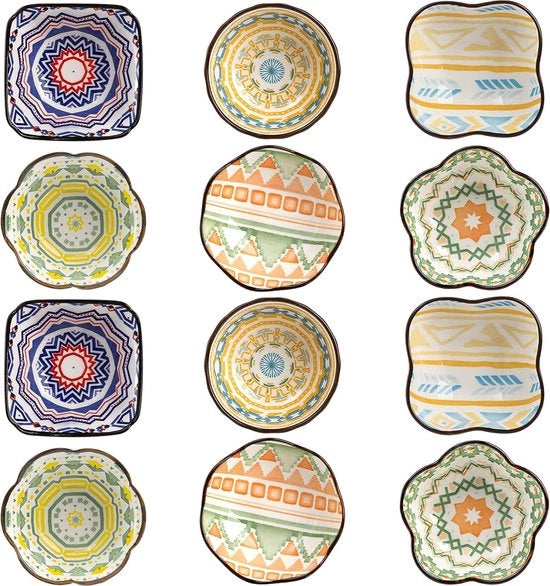 Set di 12 ciotole ceramiche mini, ciotola da 120 ml per salse e condimenti per yogurt, soufflé, gelato, piatti secondari