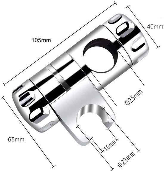 Supporto per docciaschiuma regolabile - Supporto per doccia - Braccio di supporto per doccia - Braccio di supporto per la doccia - Adatto per 25mm Riser Rail - Supporto per doccia